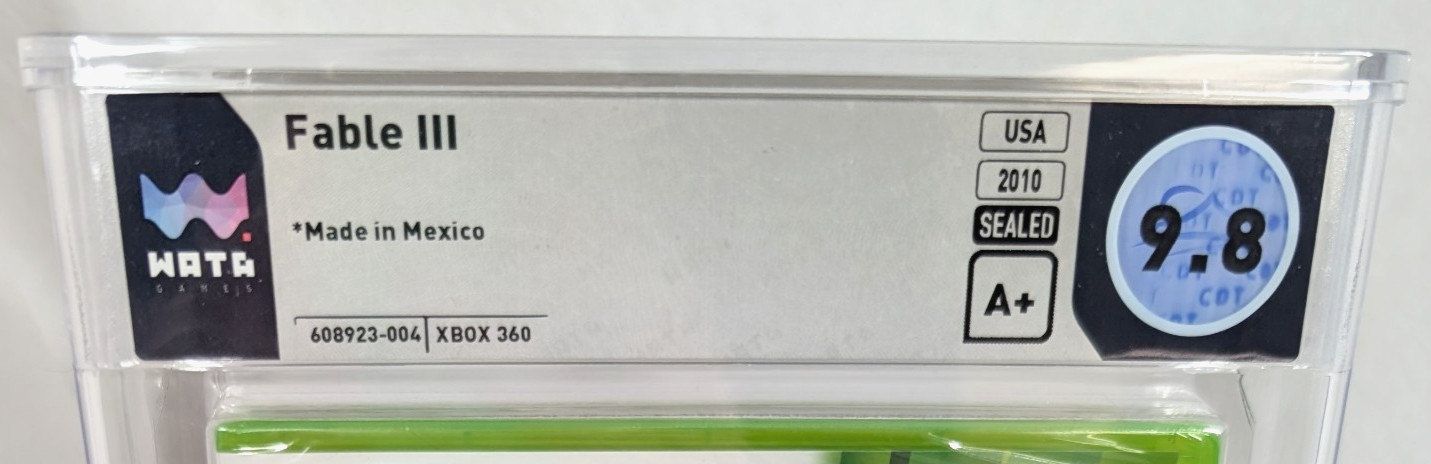 WATA 9.8 Graded SEALED 2010 FABLE III 3 Microsoft Xbox 360 A+ Seal Video Game