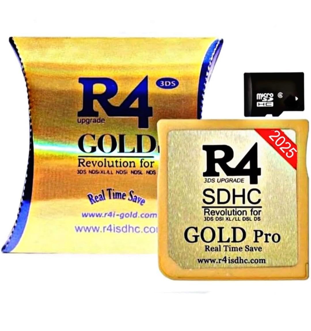 R4 SDHC Gold Pro for DS DSI 2DS 3DS – 8GB Micro SD Included