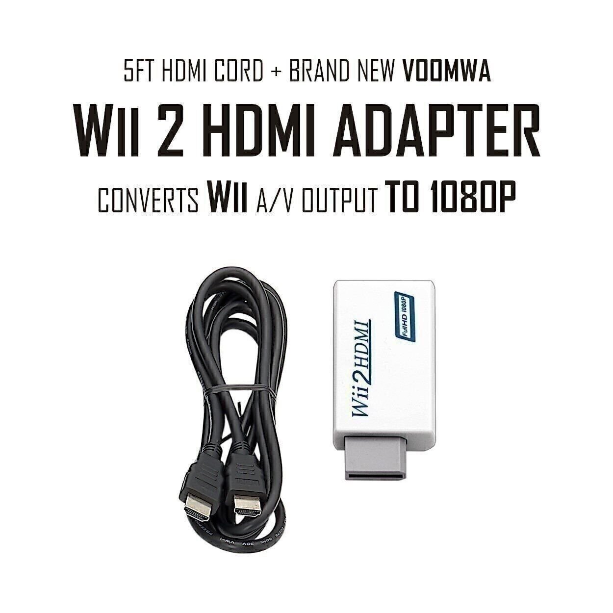 Nintendo Wii Console + HDMI + Mario Kart+ Pick 1-4 Voomwa Remotes, Wheels + USA