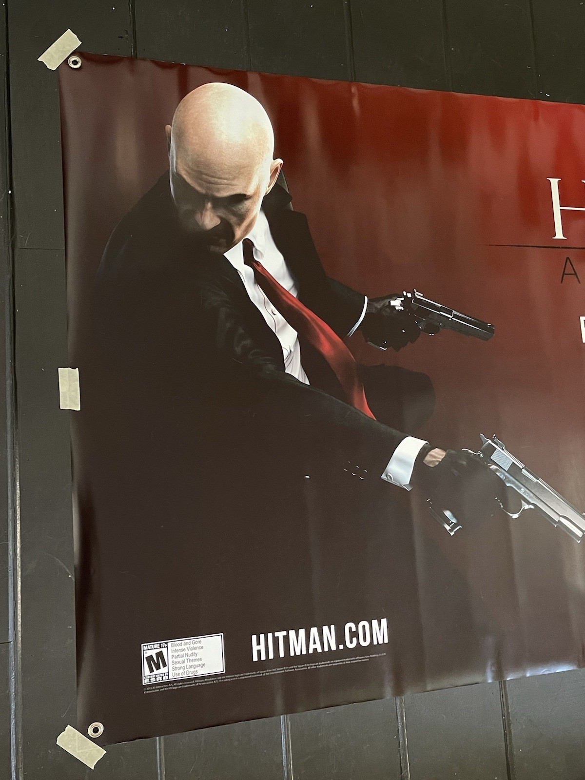 Hitman Promo Display Vinyl Grommet Banner LARGE 3’x6’ Store Display – RARE!