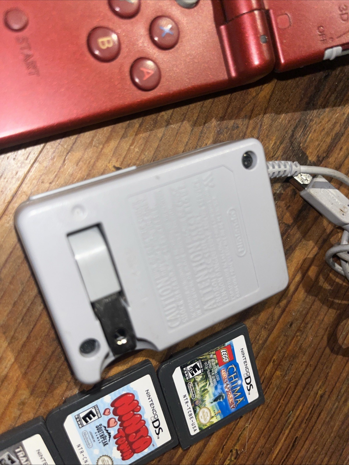 Nintendo New 3DS XL Red Console USA w/Charger + Stylus + Games ** READ ** Dead P