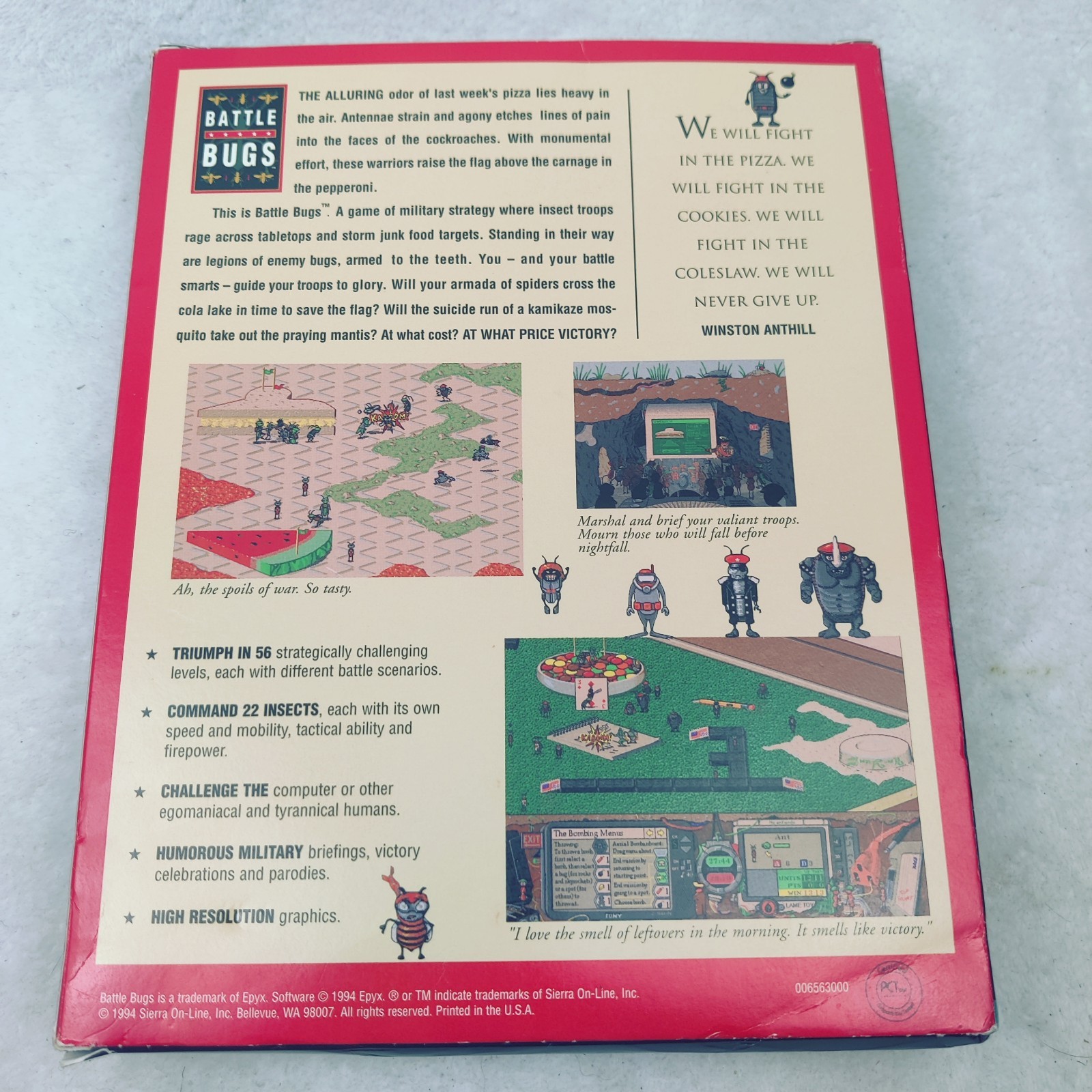 BATTLE BUGS RPG GAME SIERRA Win 95 COMPLETE & TESTED Vintage 1994