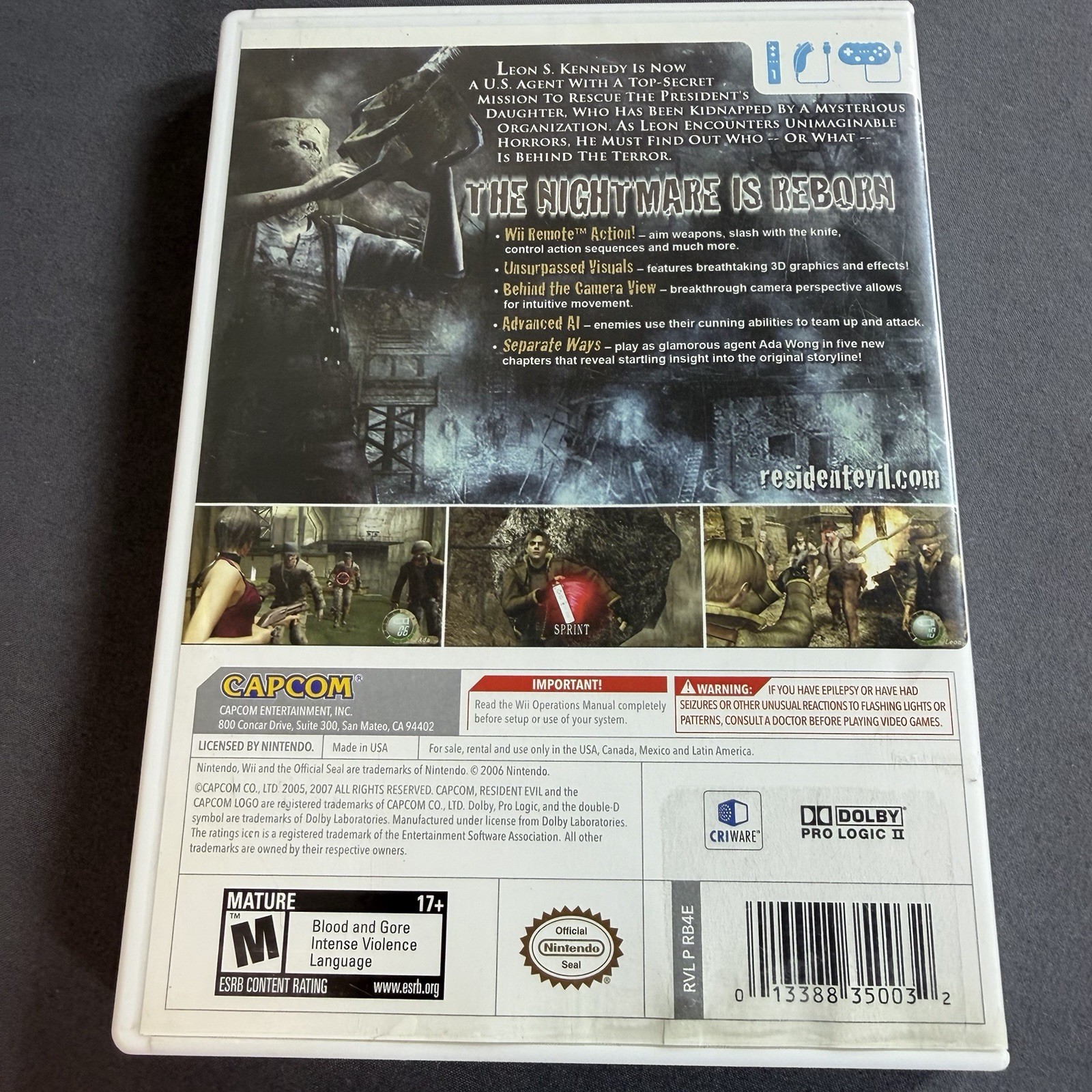 Resident Evil 4 Nintendo Wii Edition (2007) – Tested Working No Manual
