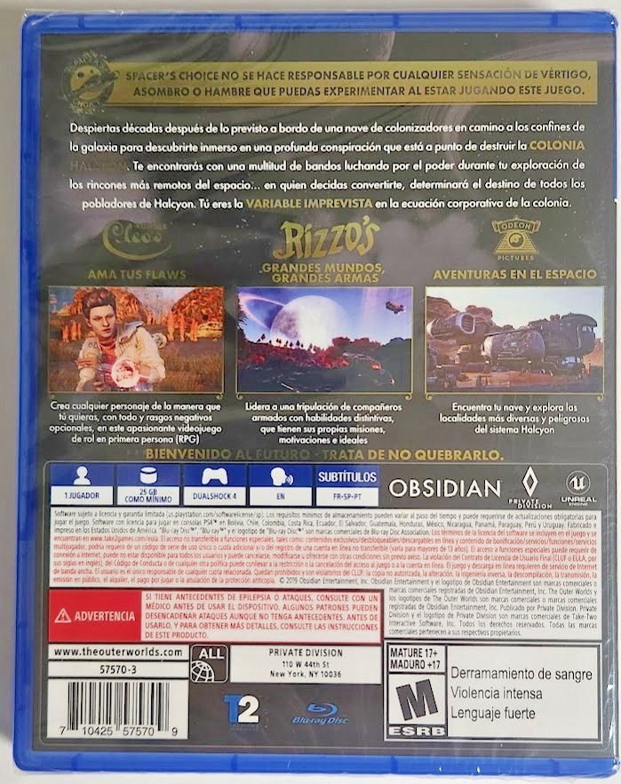 The Outer Worlds PS4 Brand New Game (2019 RPG)