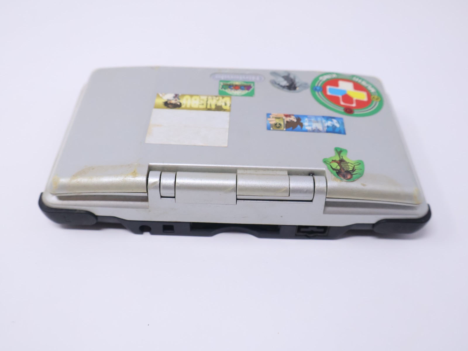 Nintendo DS Titanium Silver For Parts Handheld Console Good Shell & Hinge