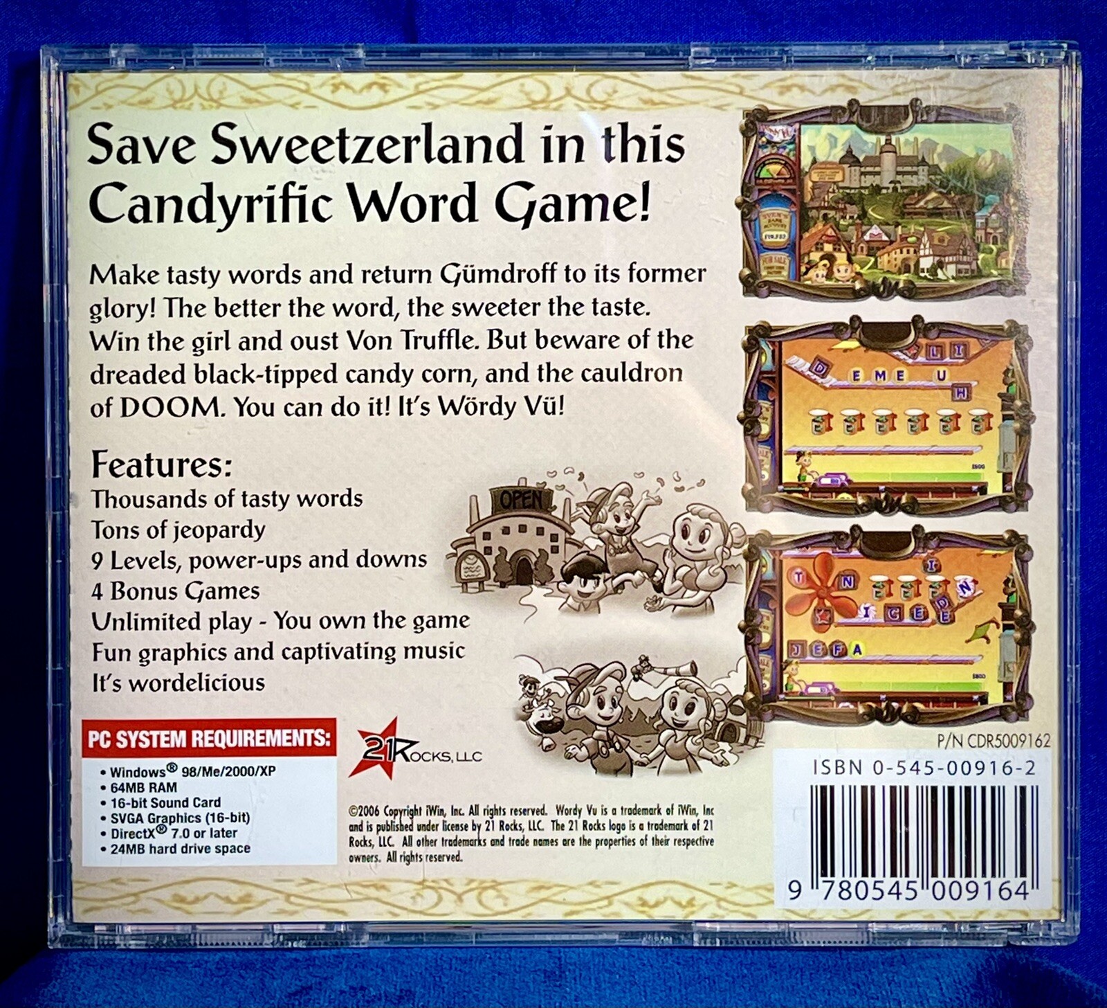 Wordy Vu PC Game Candy Word Game 2006 CD