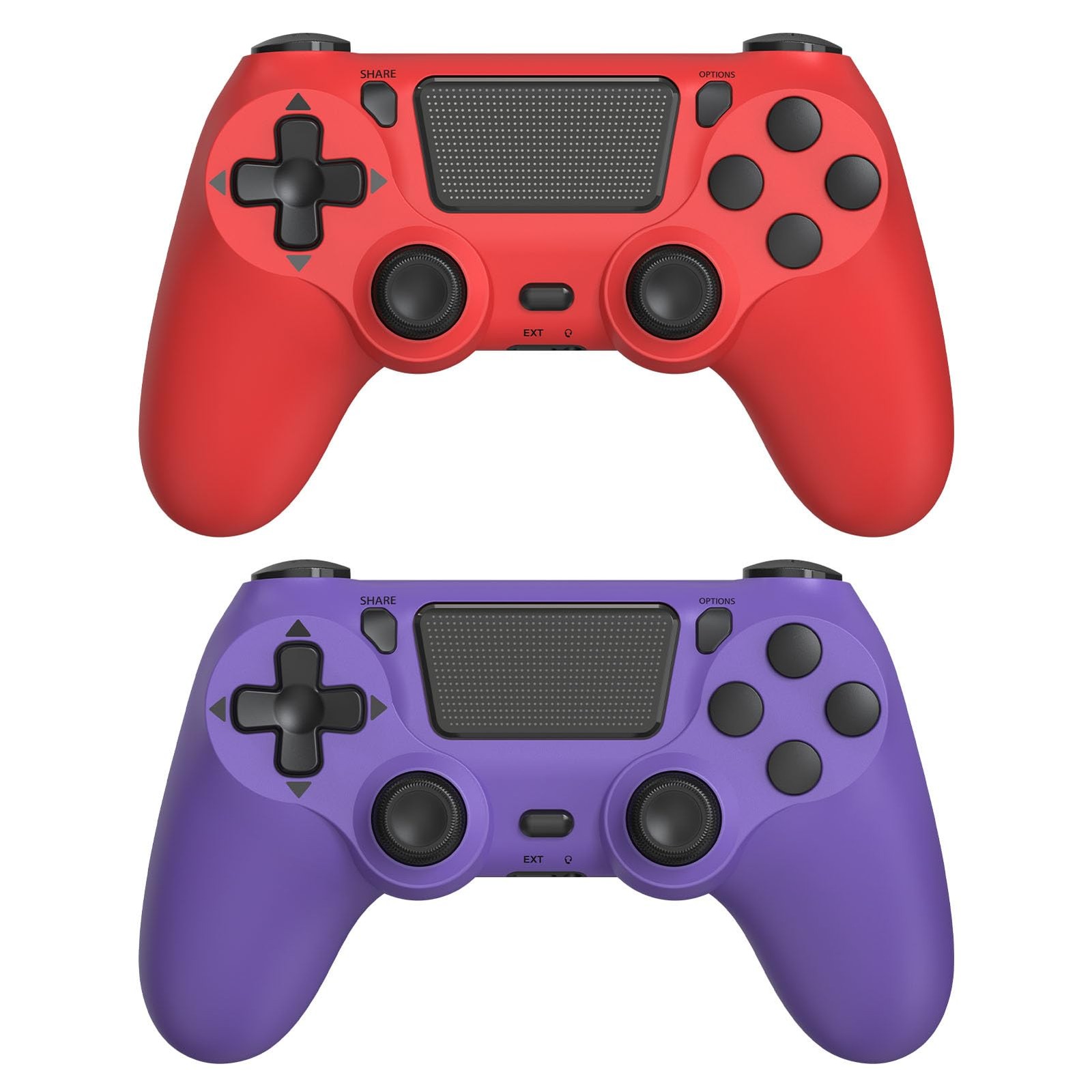 Wuthur 2 Pack Wireless Controller Compatible with PS4/Pro/Slim(Purple & Red)