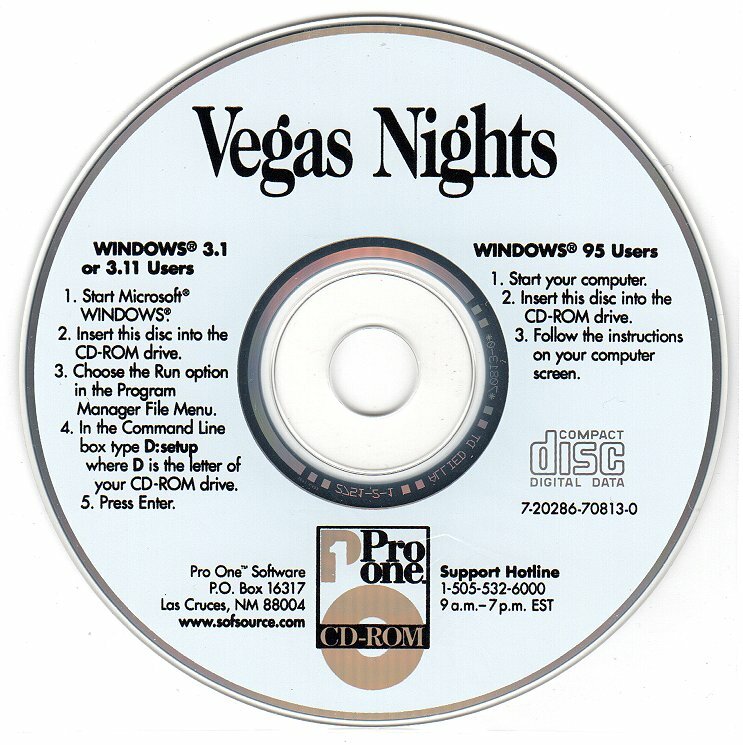 Vegas Nights (PC-CD, 1996) for Windows 3.1/3.11/95 – NEW CD in SLEEVE
