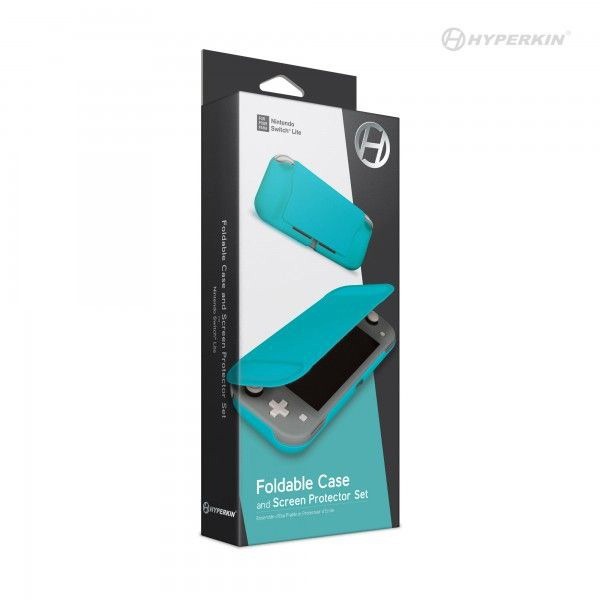 Turquoise Blue Nswitch Lite Foldable Case and Screen Protector Set