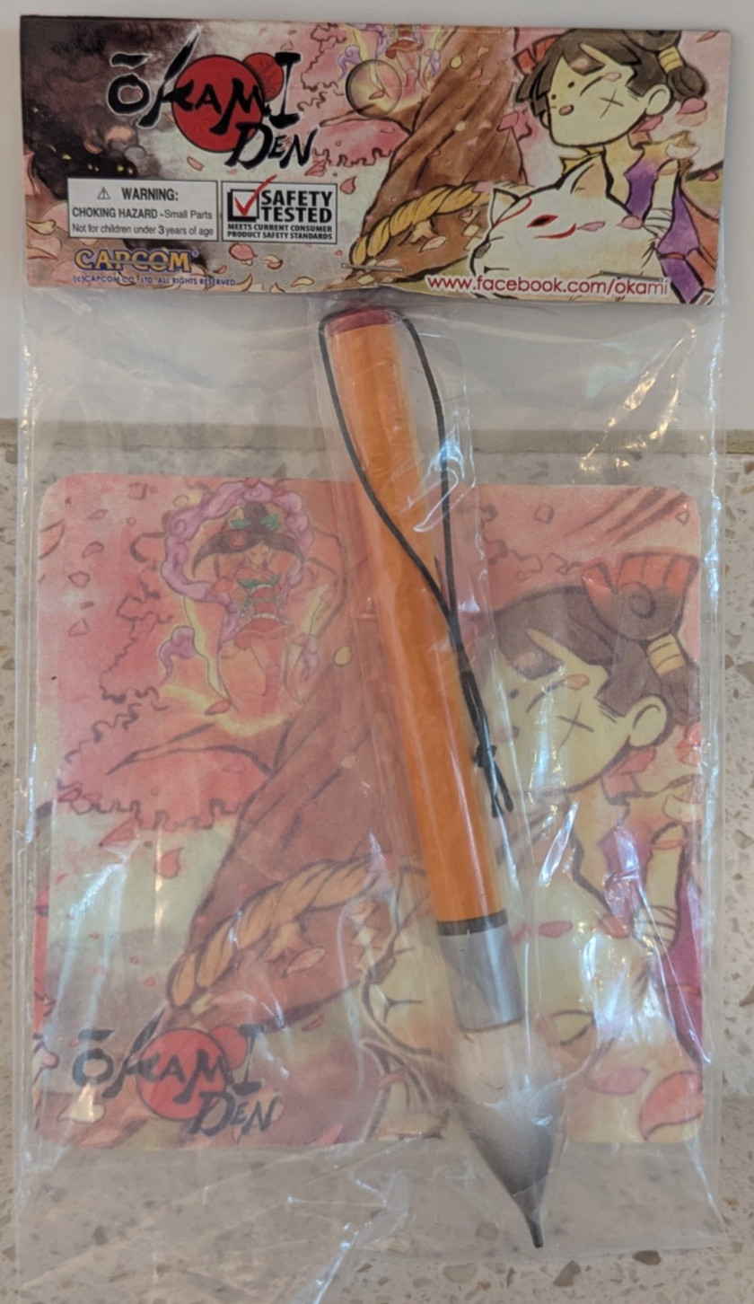 Okamiden Brush Stylus Screen Wipe Set Capcom Nintendo DS Sealed
