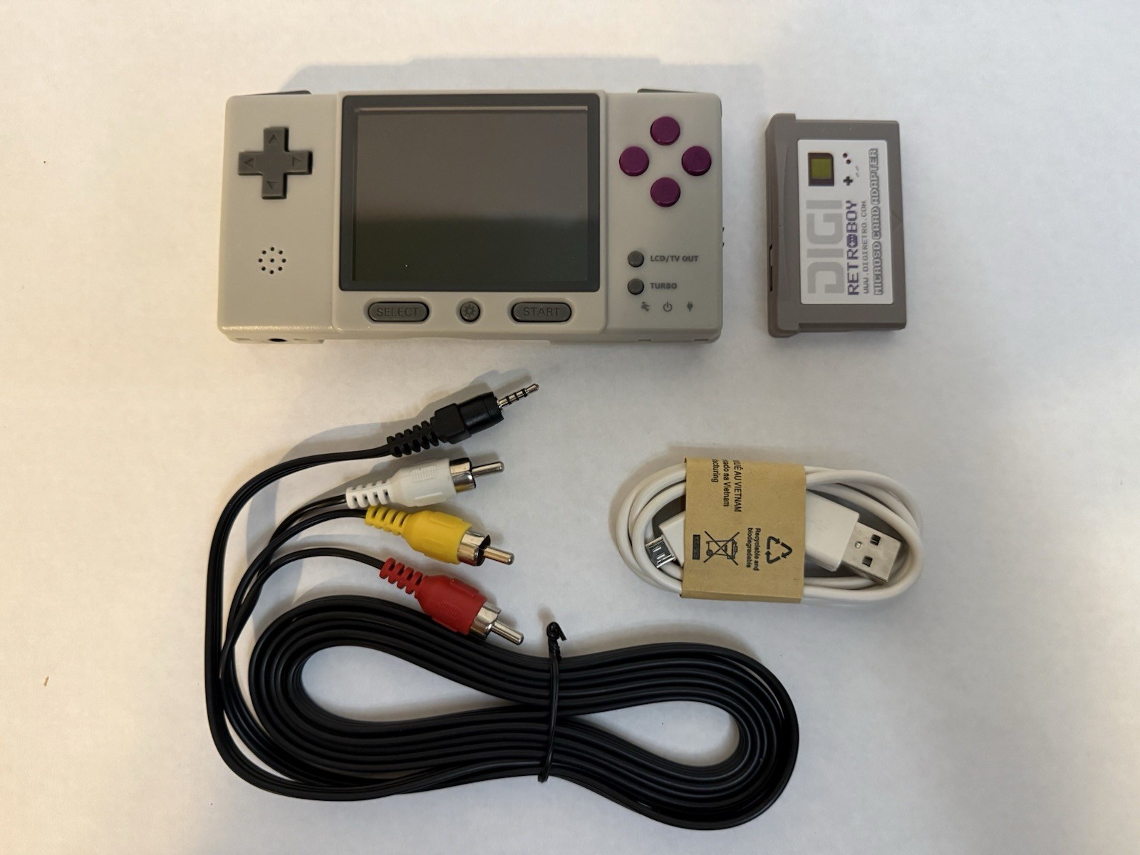 DIGI RetroBoy Handheld Console for Game Boy Advance Turbo 480p RCA Gray