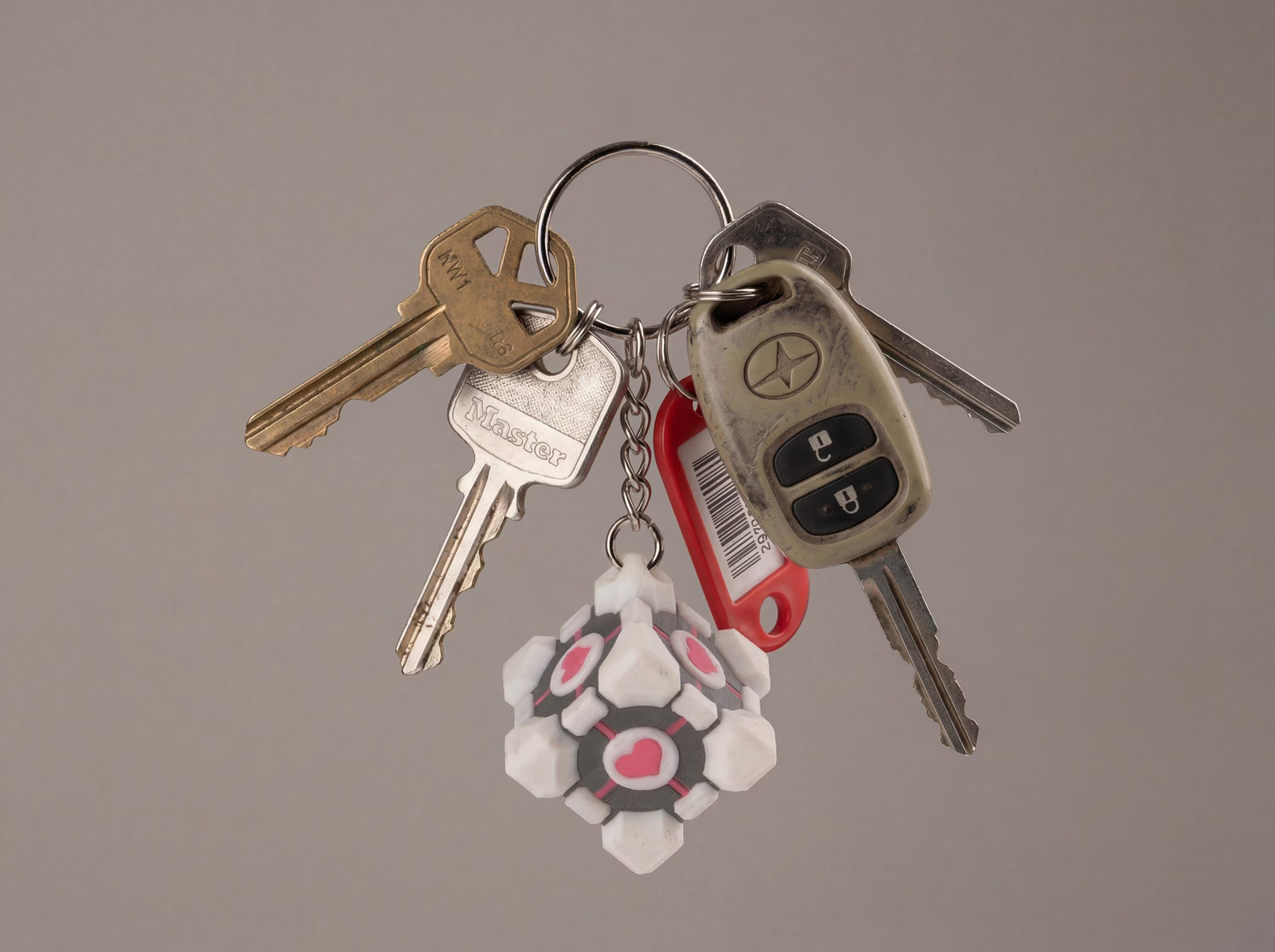 Portal Companion Cube Keychain, 3D Printed Aperture Science Collectible Bag…