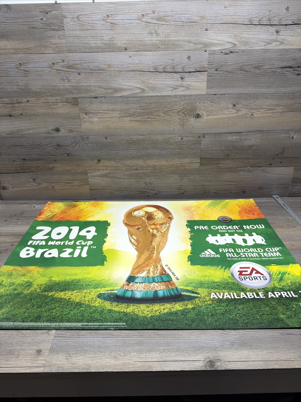 FIFA 2014 World Cup Brazil GameStop Display Promo Sign Poster