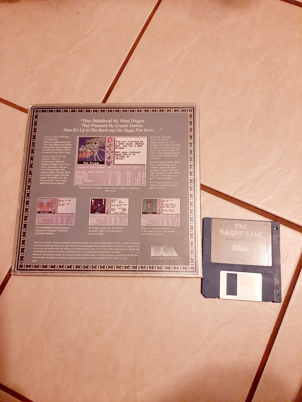 RARE Commodore Amiga Game THE BARD’S TALE Adventure Game 100% Tested Working
