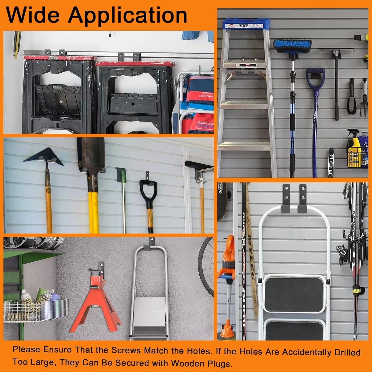 Garage Wall Mount Organizer Hooks Heavy Duty Jack Stand Storage Shelves