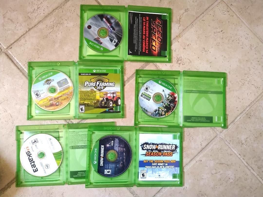 Microsoft Xbox One Video Game Bundle 5 Games Assorted Action Game Lot Working