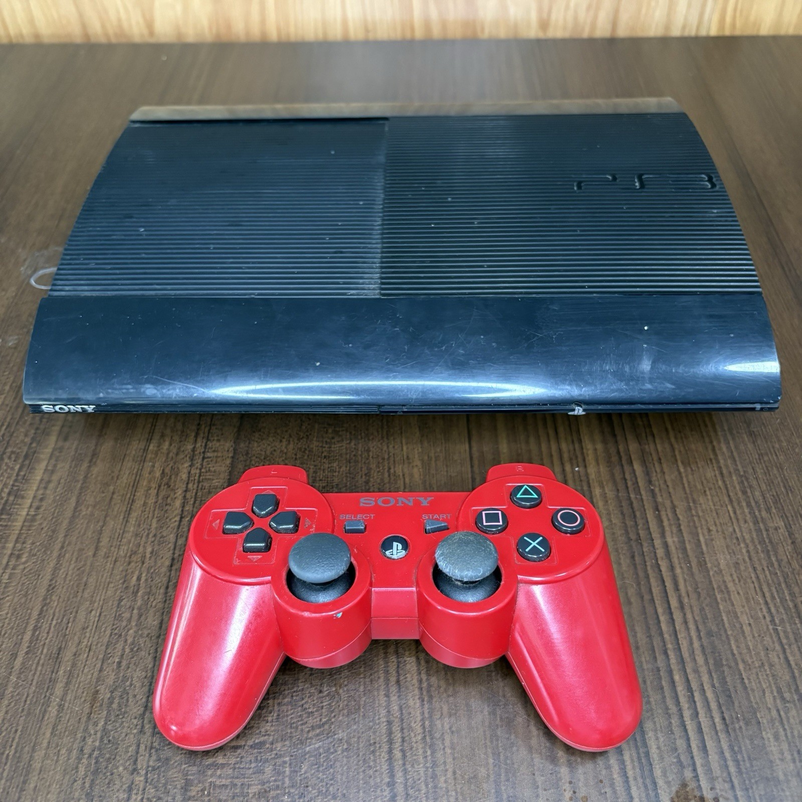 Sony PlayStation 3 CECH-4001B Console w/Red DualShock 3 Controller Tested