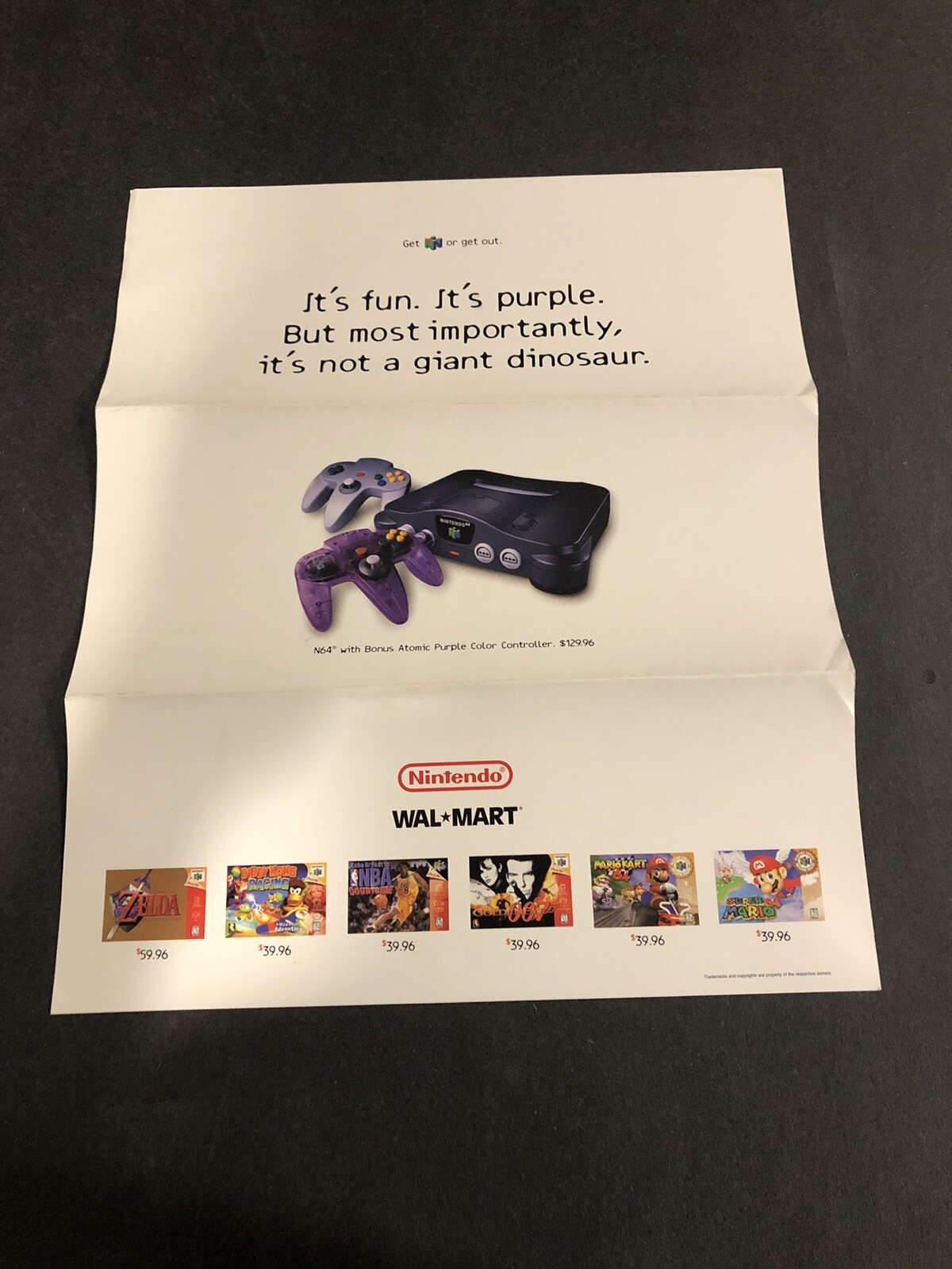 nintendo 64 N64 Walmart Promo Advertisement Atomic Purple Pokémon Red Blue