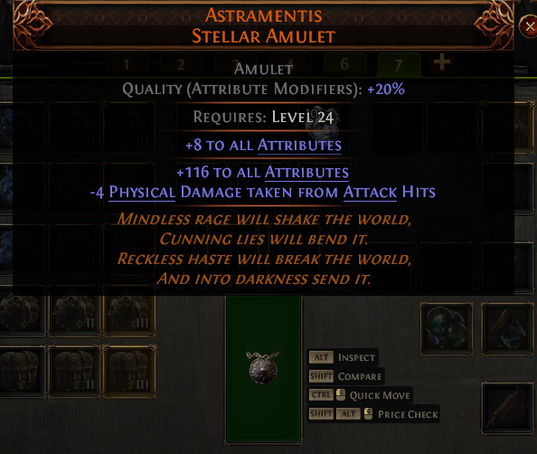 Astramentis Stellar 116 Attributes Path of Exile 2 Return of the Ancients POE 2