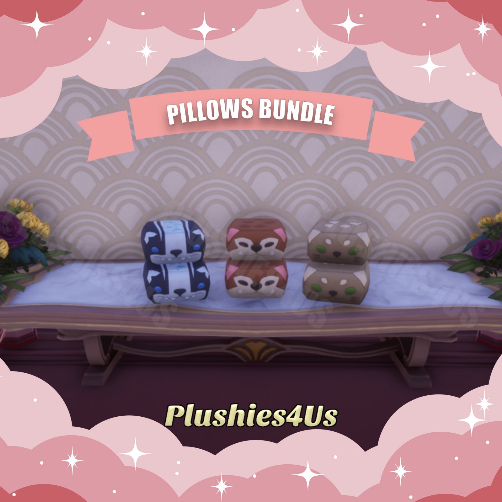Palia Stackable Pillow Bundle – Palia Plushies, Muujin, Chapaa, Palcat
