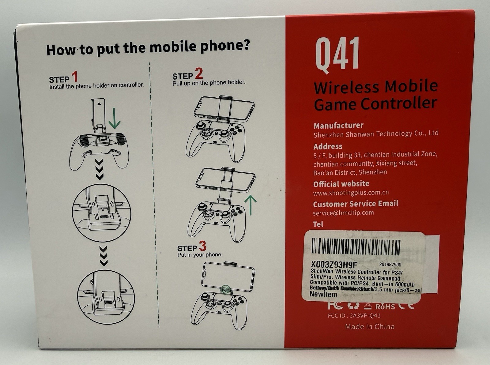 ShanWan Mobile Game Controller for PS4, PS3, PC, iOS, Android Q41 New