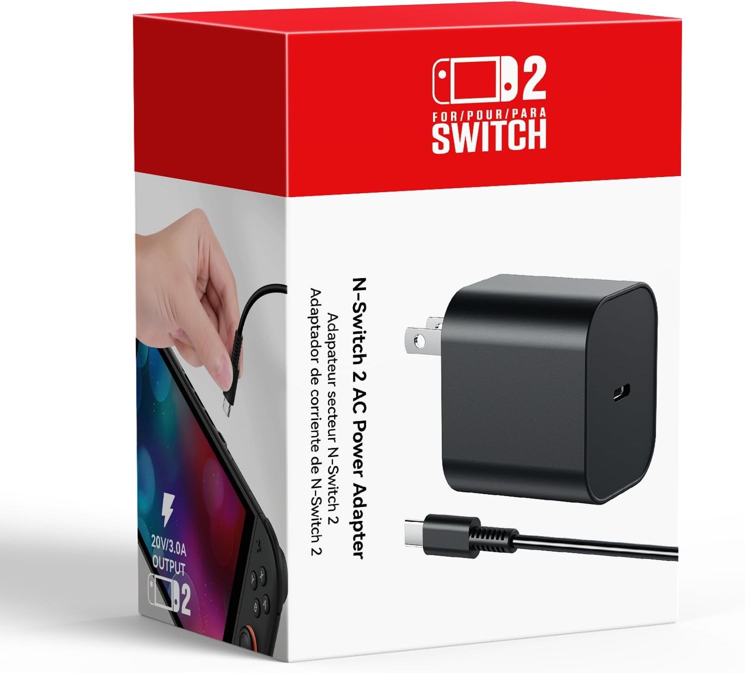 For Nintendo Switch AC Power Supply Adapter Home Wall Travel Charger Cable 2.6A