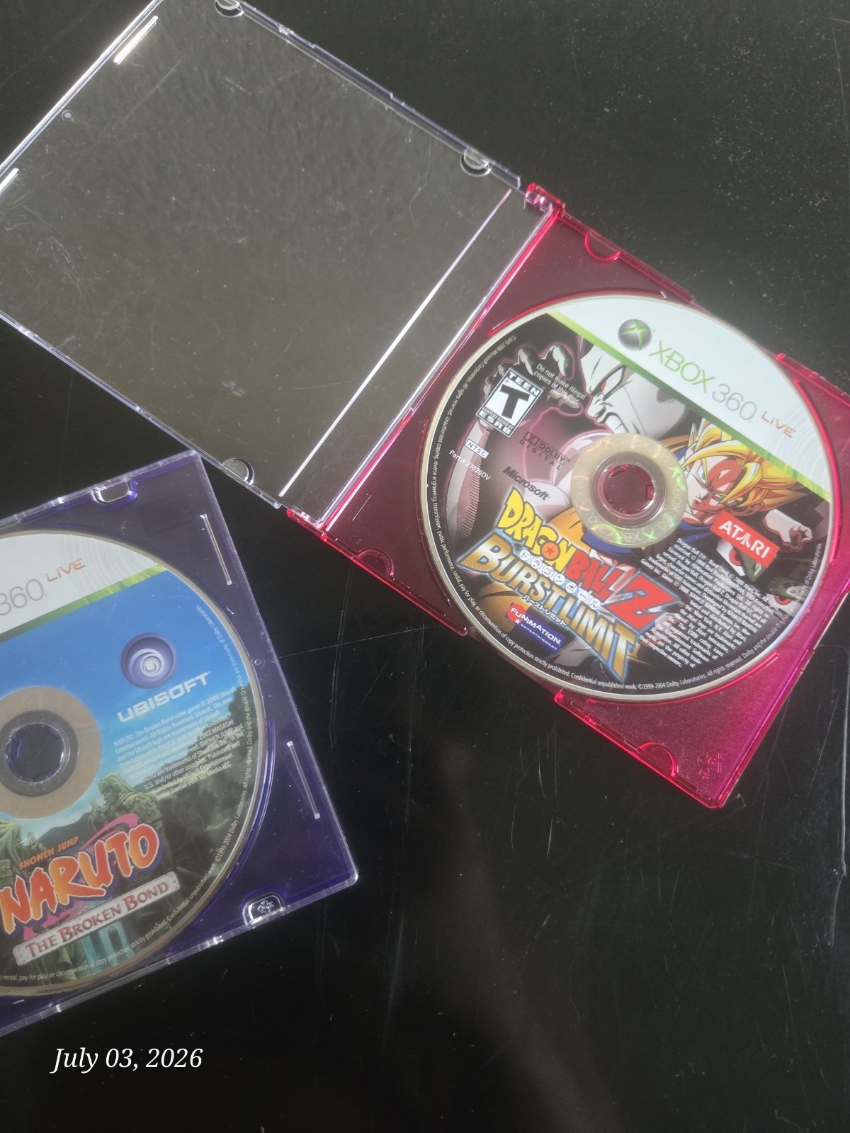 Naruto Broken Bond & Burst Limit- Microsoft Xbox 360 (Disc Onlys)