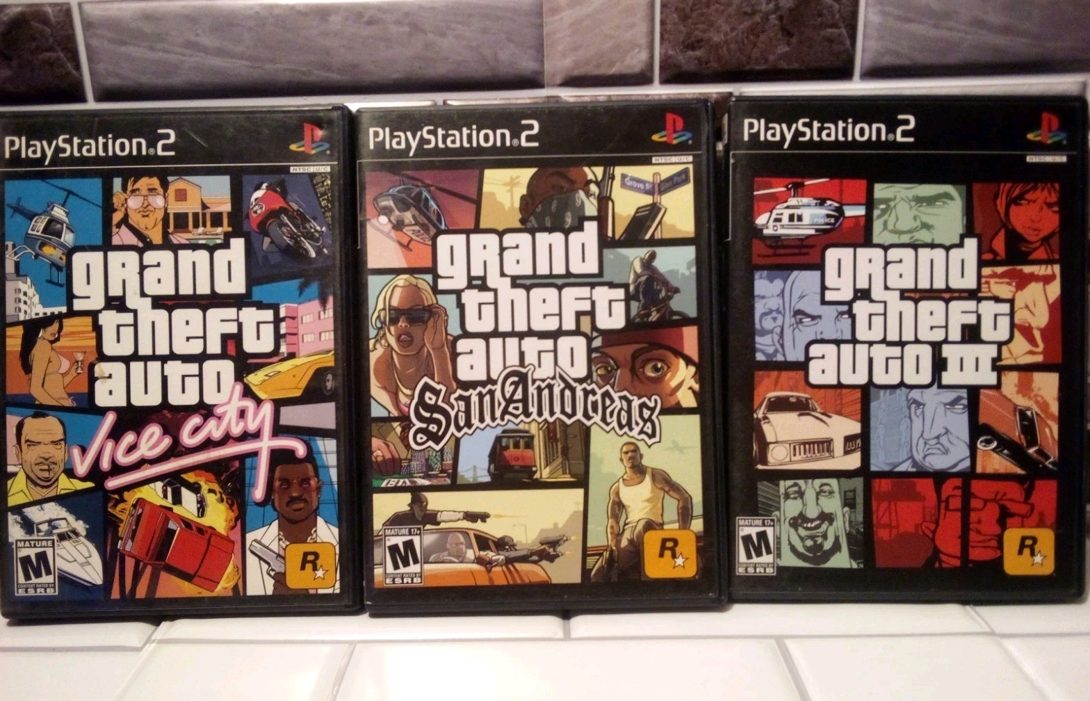 Lot 3 Grand Theft Auto III 3, Vice City & San Andreas PS2 PlayStation 2 Tested