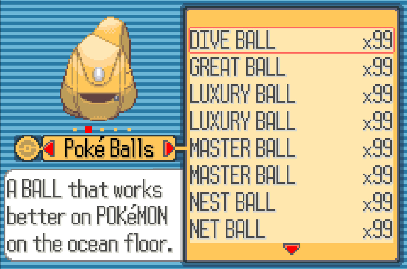 Pokemon Sapphire – Gameboy Advance – Shiny Living Dex Max Items Events Unlocked!