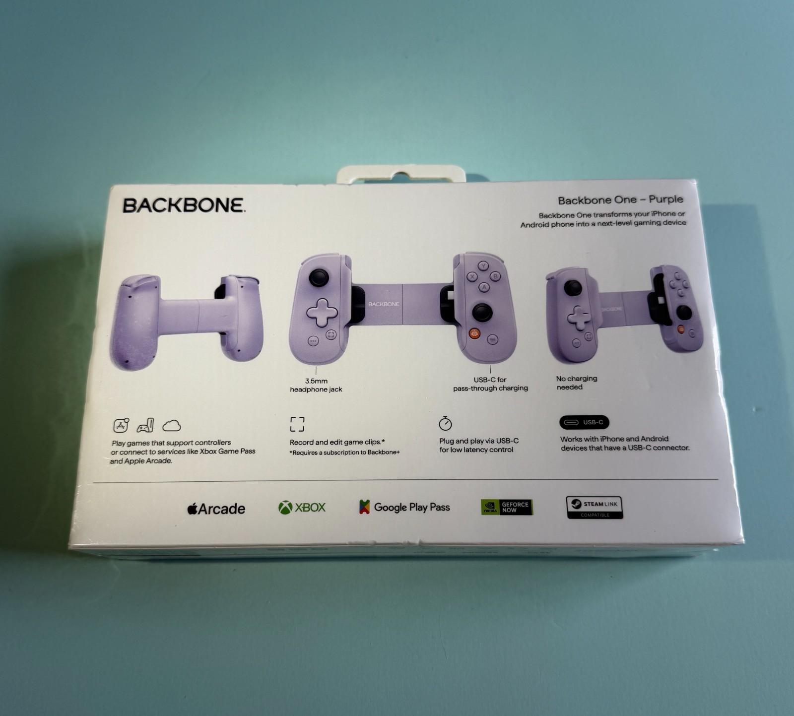 Backbone Pro Mobile Wireless USB-C Gaming Controller Purple Bluetooth Excellent