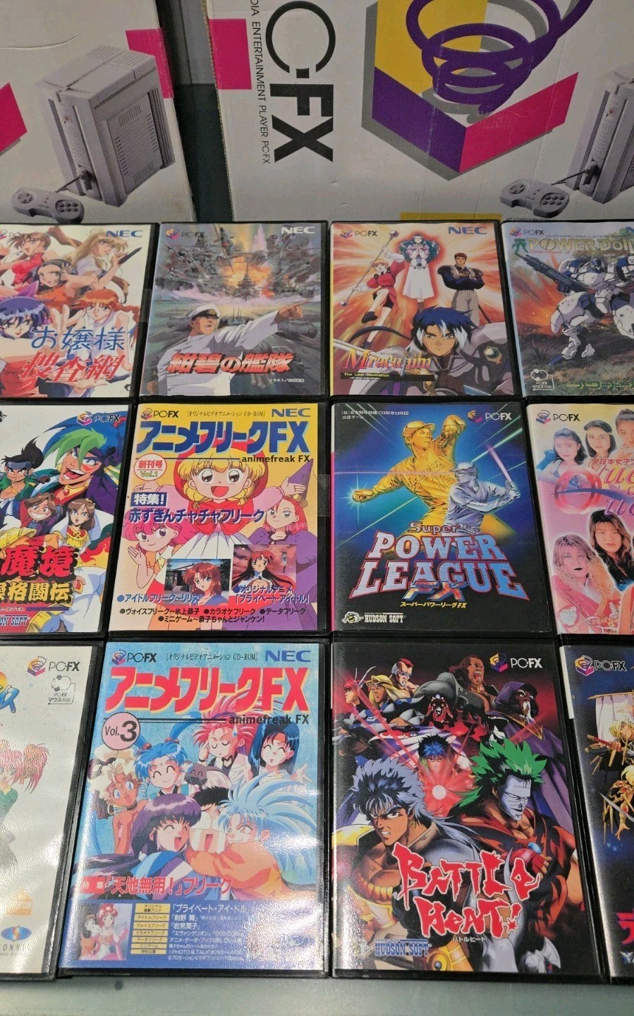 GAME COLLECTION 2 PC-FX Consoles In Box + OVER 25 GAMES Some R RARE GAMES READ!