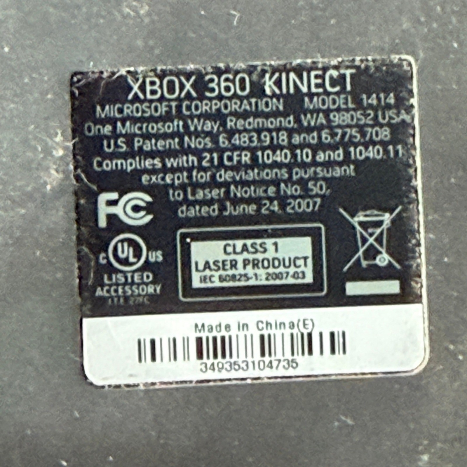 Microsoft Xbox 360 Kinect Sensor Model 1414 Motion Camera with Original Box