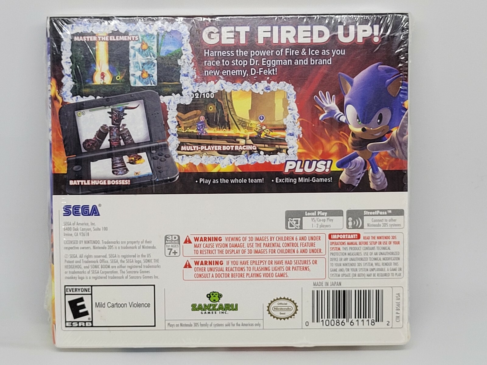 Sonic Boom: Fire & Ice – Launch Edition (Nintendo 3DS, 2016) *Brand New