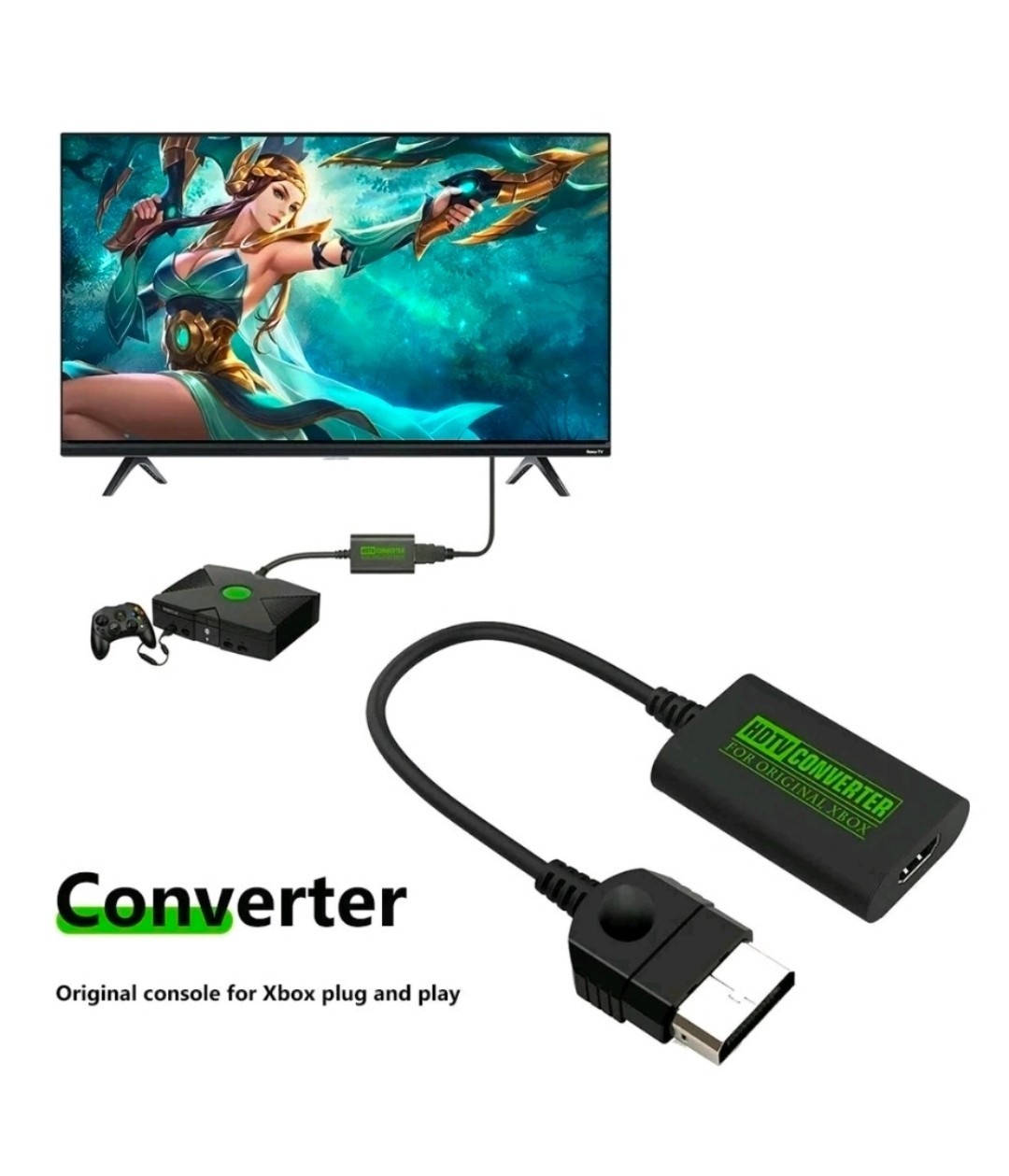 🇺🇸 Xbox to HDMI Adapter for Original Xbox Console, HDMI 480p/720p/1080i