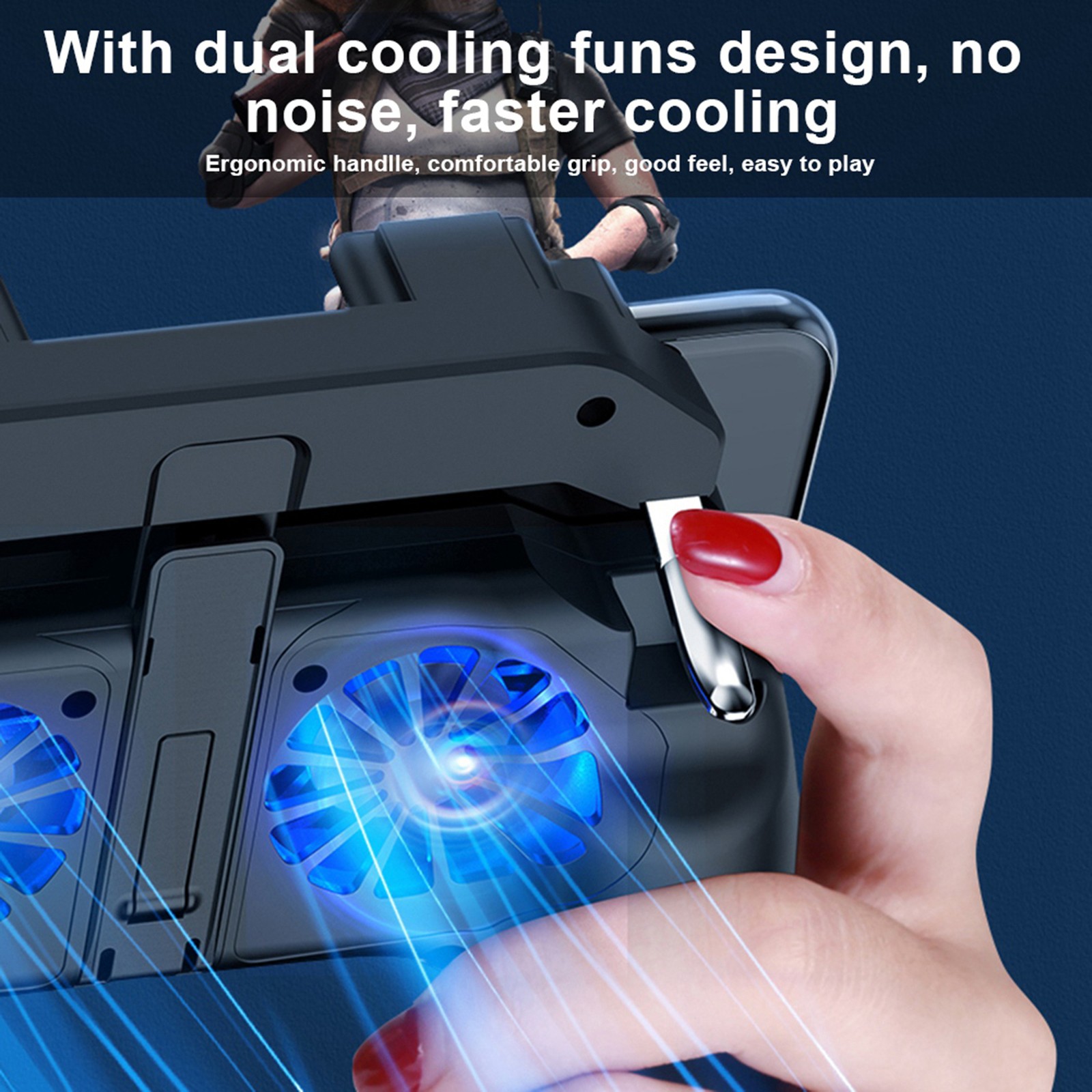 Dual Cooling Fans Mobile Phone Game Controller Gamepad With 5000mAh Battery ZAIK