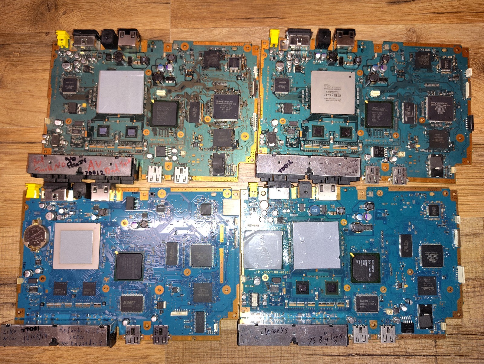 Sony PS2 Slim Motherboard Lot Of 4 Various Models No AV Power Part Or Repair