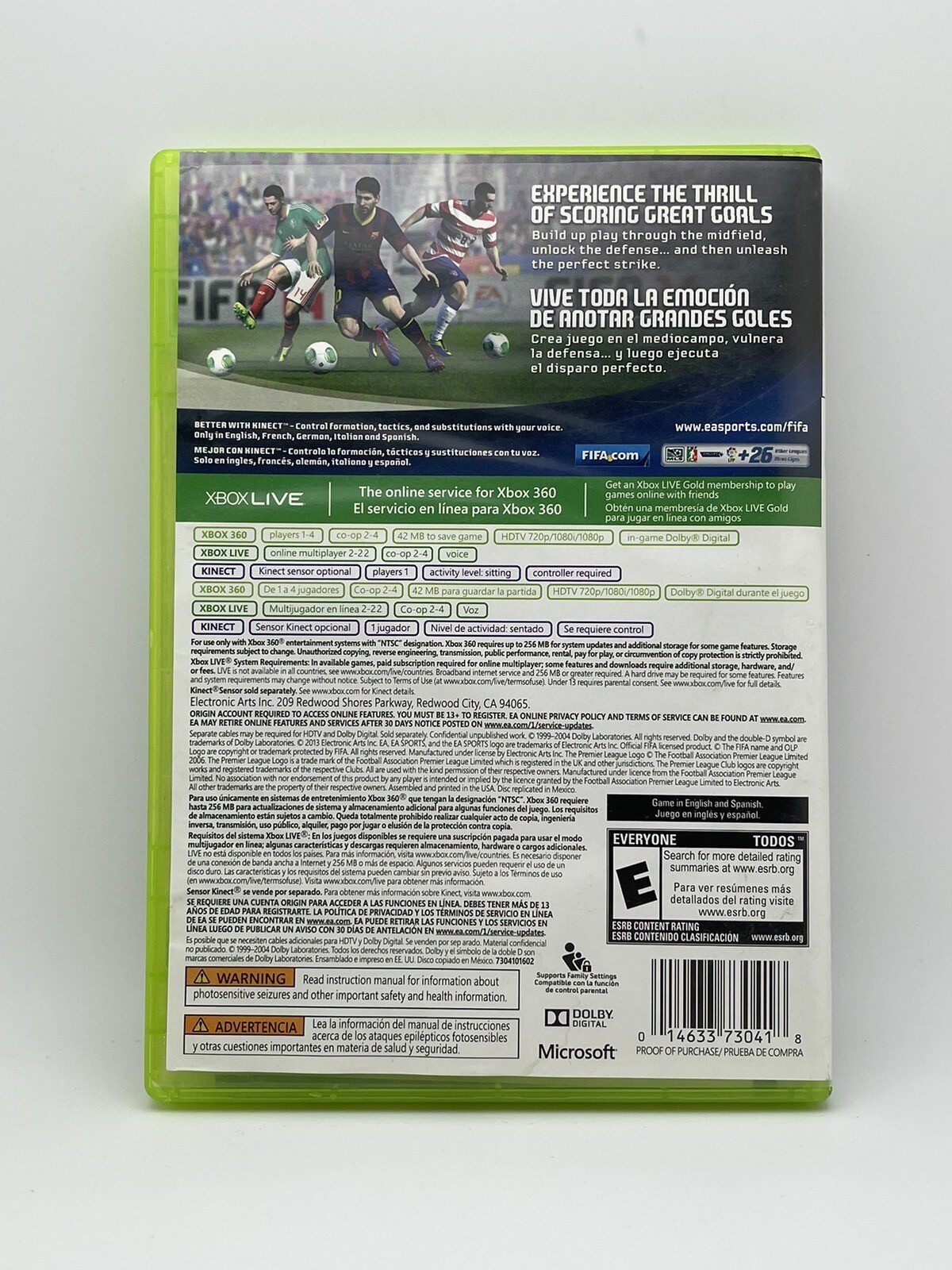XBOX 360 FIFA 14 Microsoft Game (Better with Kinect Sensor) English & Spanish