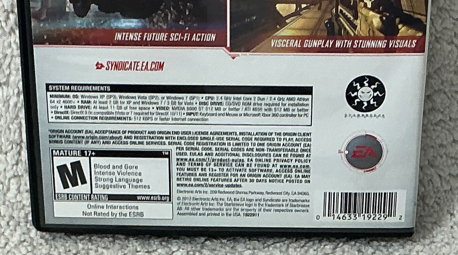 Syndicate Action Shooter Four Player Co-op Sci-Fi Gunplay Visuals Complete READ