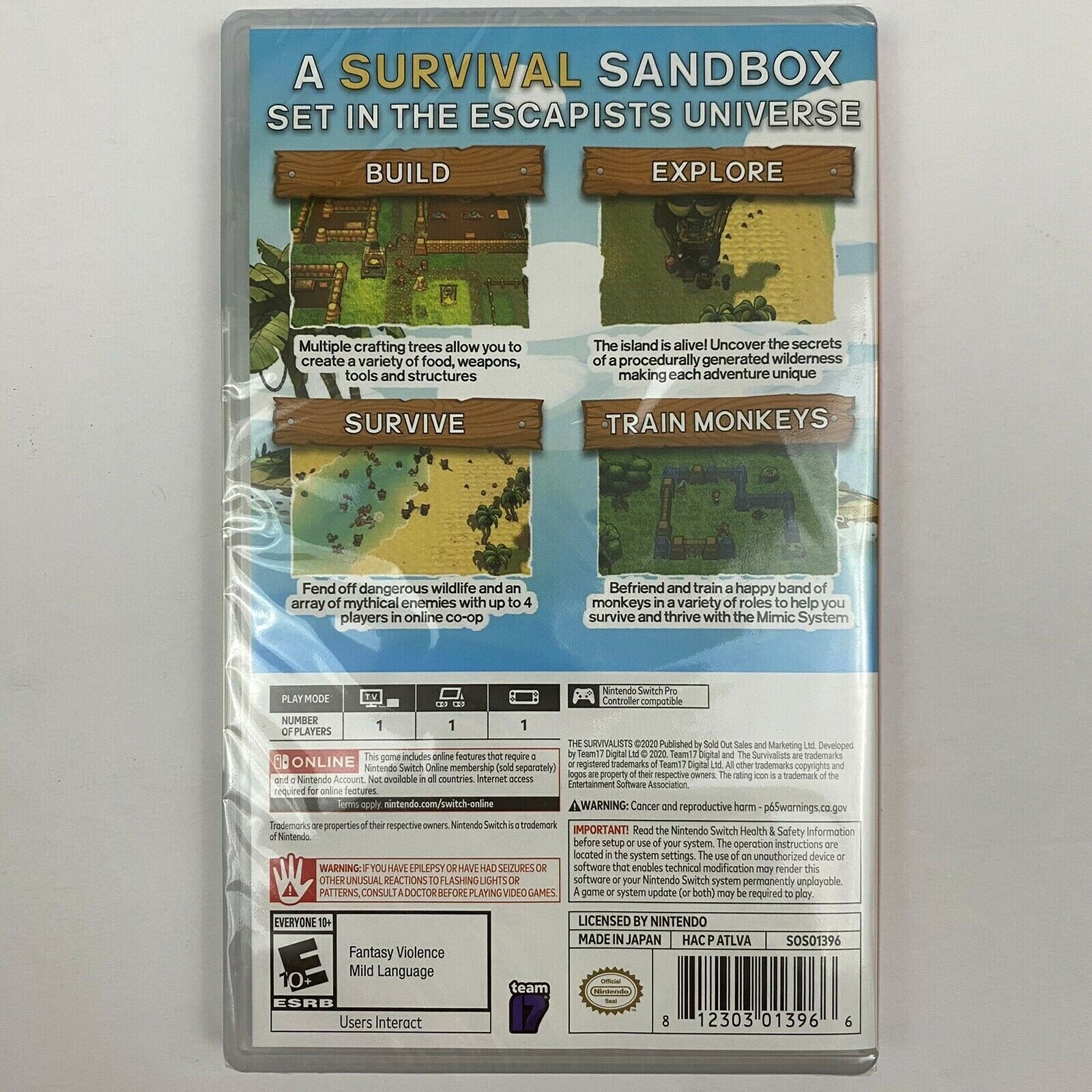 The Survivalists (Nintendo Switch, 2020) Craft Food Weapons Tools Structures NEW