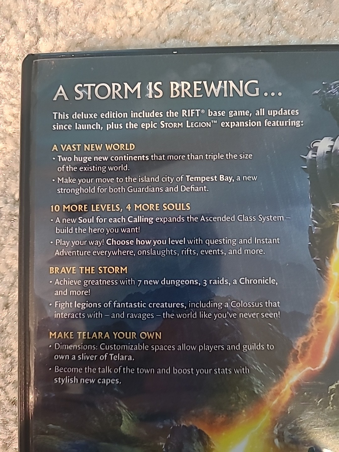 RIFT Storm Legion PC DVD ROM Online Software Game Trion New