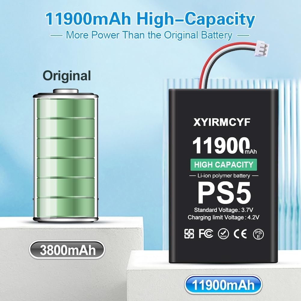 2PCS 11900mAh Battery for PS5 LIP1708 DualSense Controller CFI-ZCT1W USA STOCK