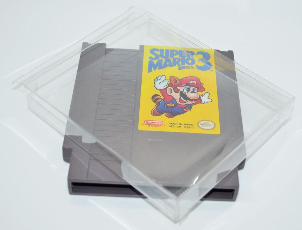 10 Plastic Protective Protector Cases Sleeve Display For Nintendo NES Cartridges
