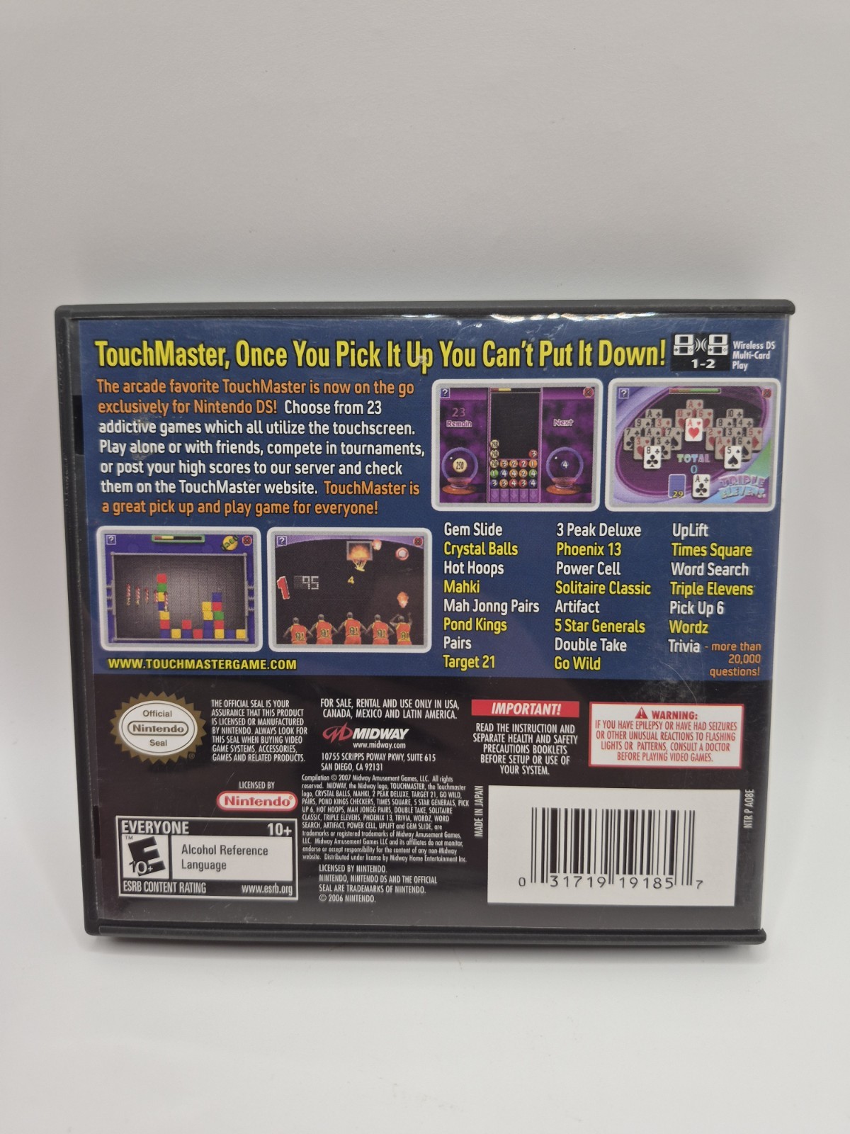 TouchMaster (Nintendo DS, 2007) Complete Tested Mint Retro Authentic 3DS CIB 2DS