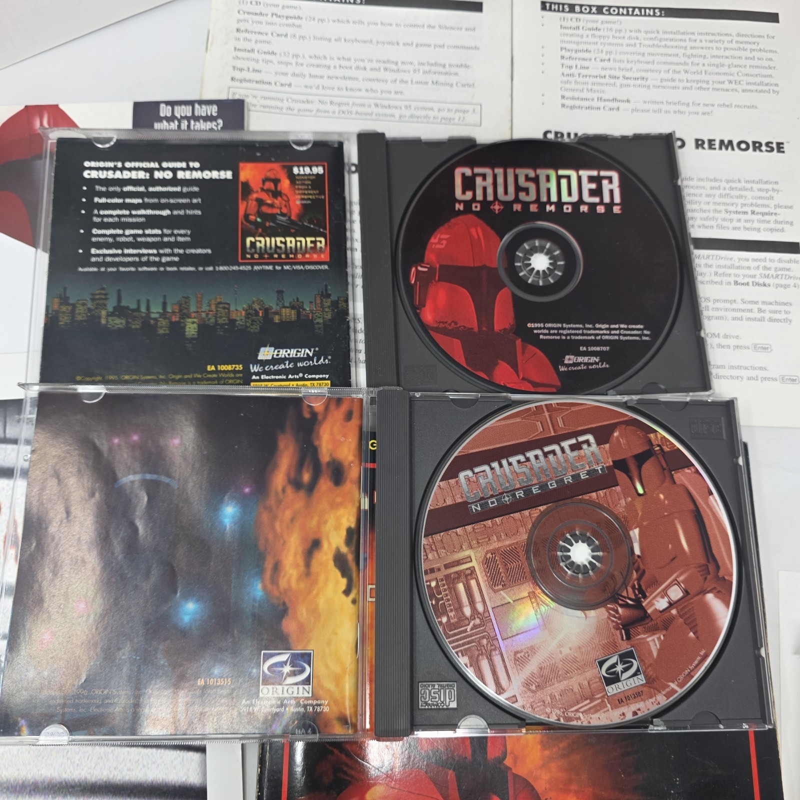 TIME CAPSULE Crusader No Remorse PC Big Box Complete CIB + No Regret Game LOT
