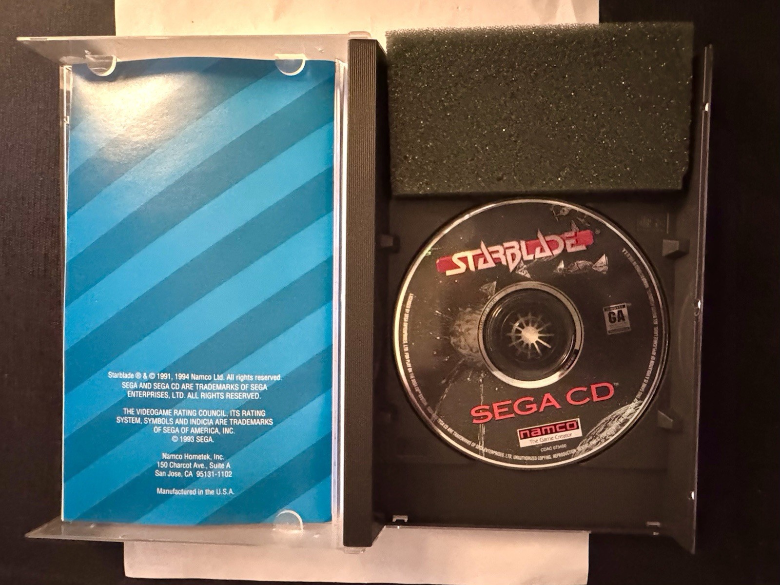 Starblade (Sega CD, 1994) CIB Complete in Box w Manual + Reg Card + Foam