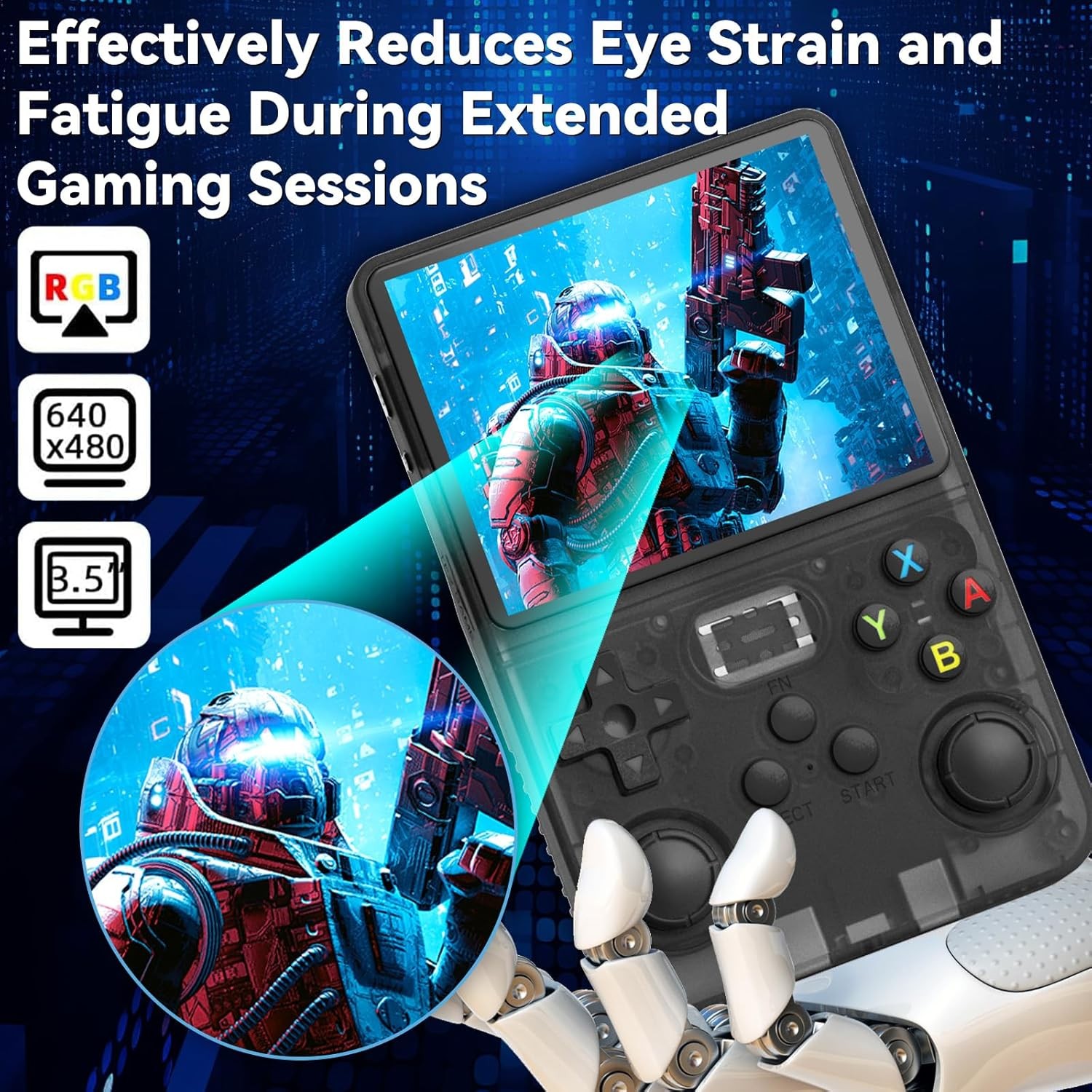 R36S Retro Handheld Video Game Console Linux System 3.5 Inch IPS Screen 128GB