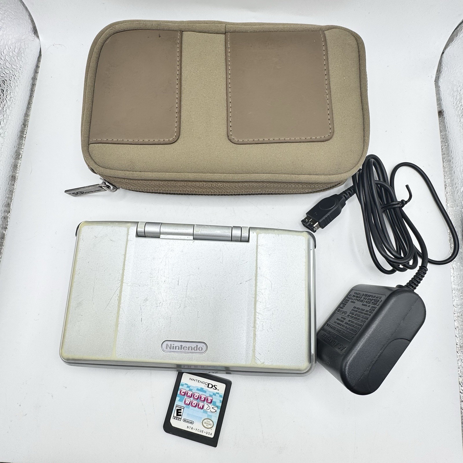 Nintendo DS Original NTR-001 Titanium Silver Handheld Console System Tested