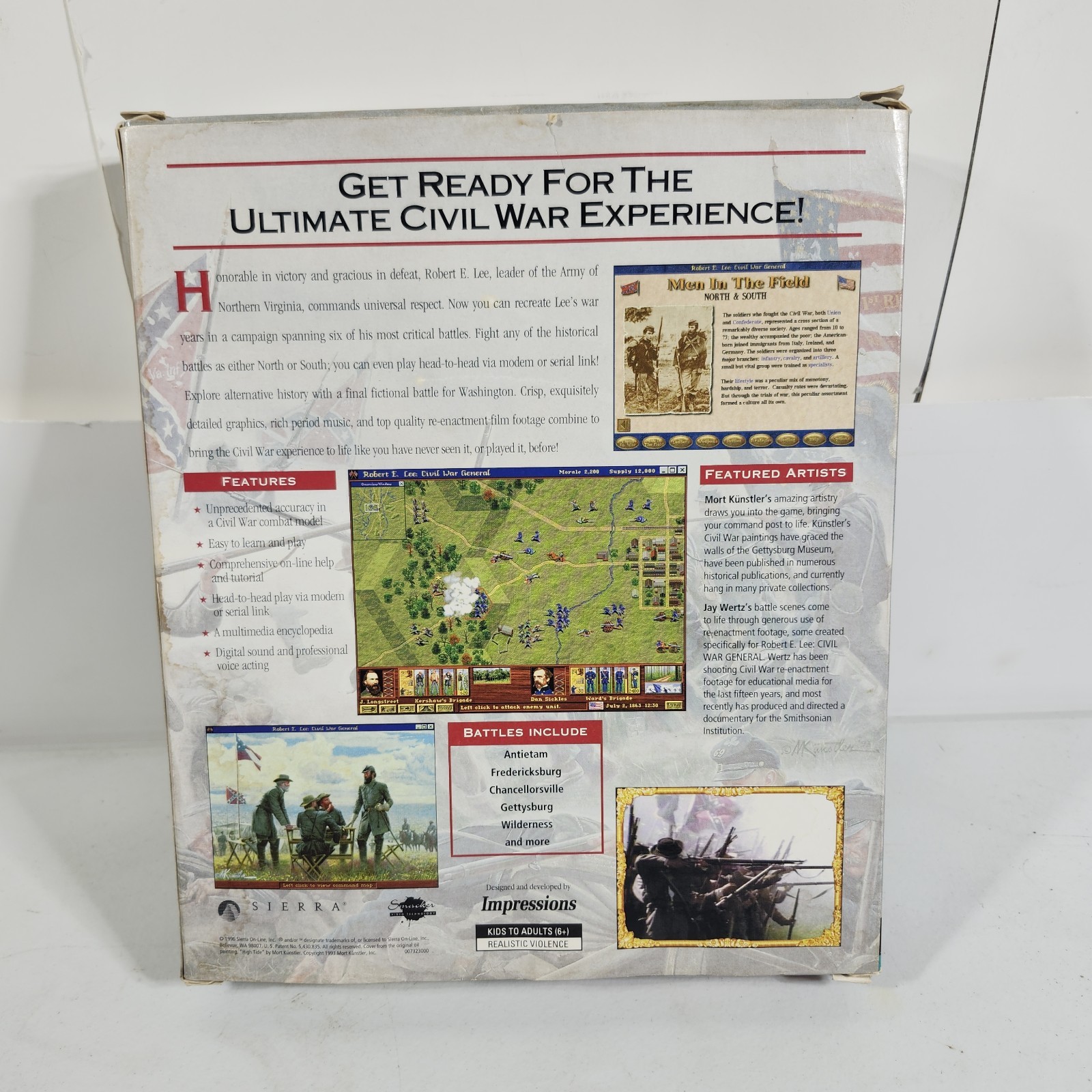 Robert E. Lee Civil War General Big Box PC Game Windows 95 CD ROM
