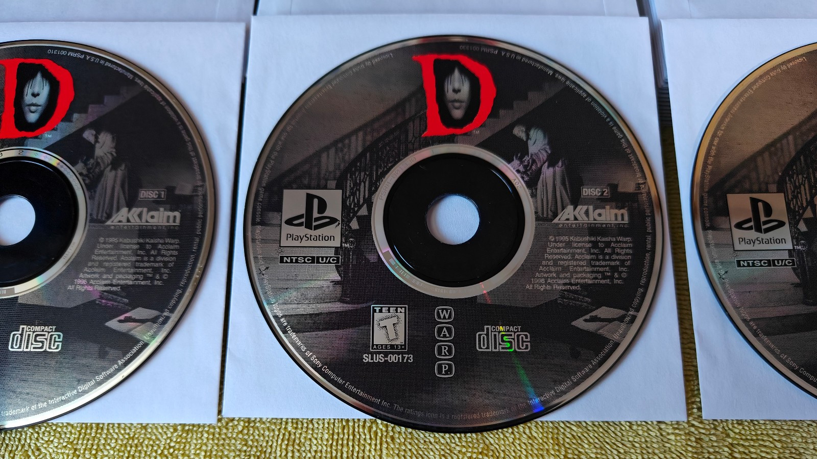 D (PlayStation 1 PS1) Discs Only (1,2,3) Clean and Tested Retro Horror