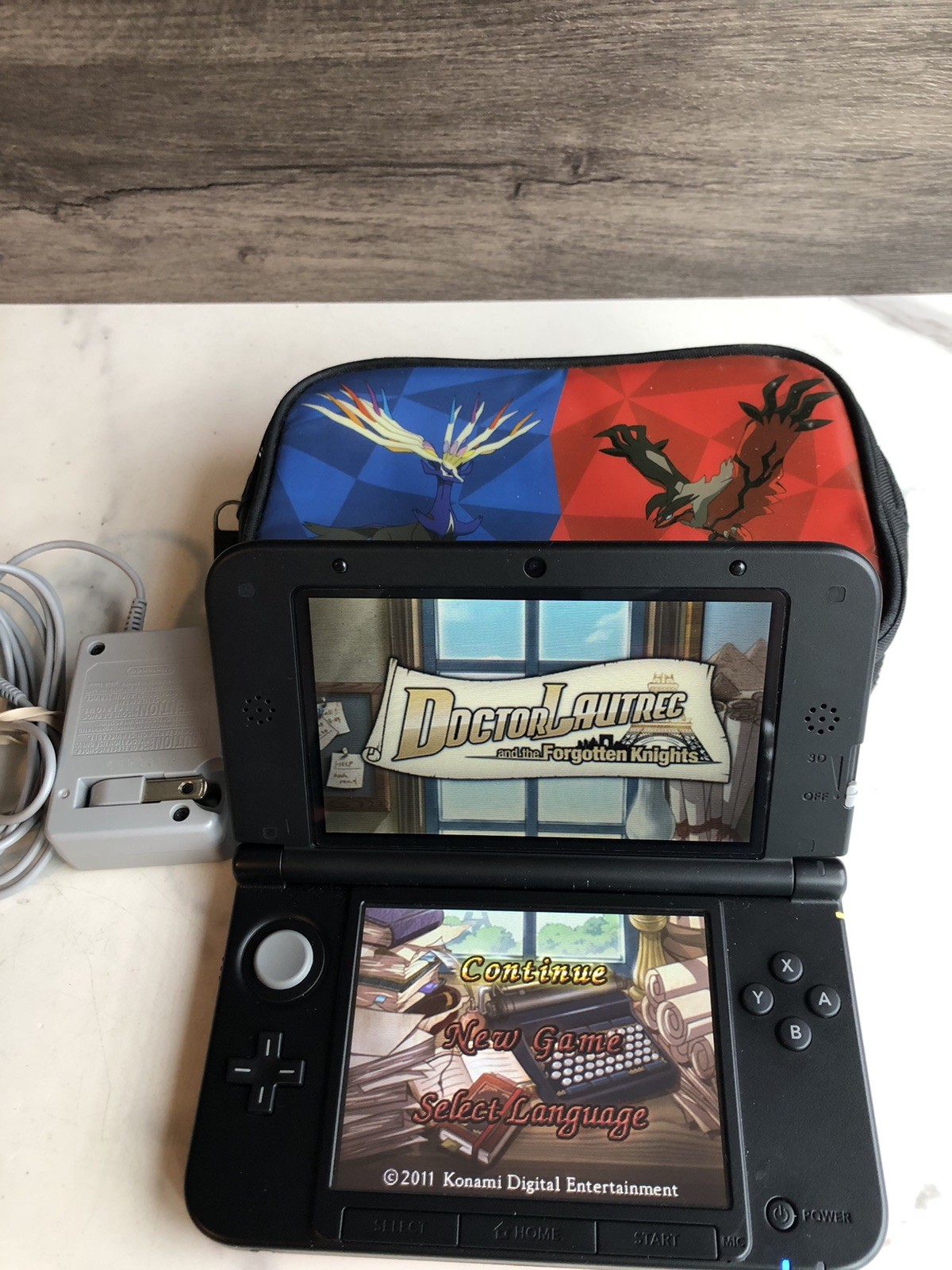 Nintendo 3DS XL Red Console SPR-001 US Pokémon Case Stylus Bravely Default